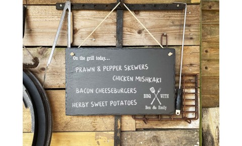 On the Grill Today Large Welsh Slate ChalkBoard